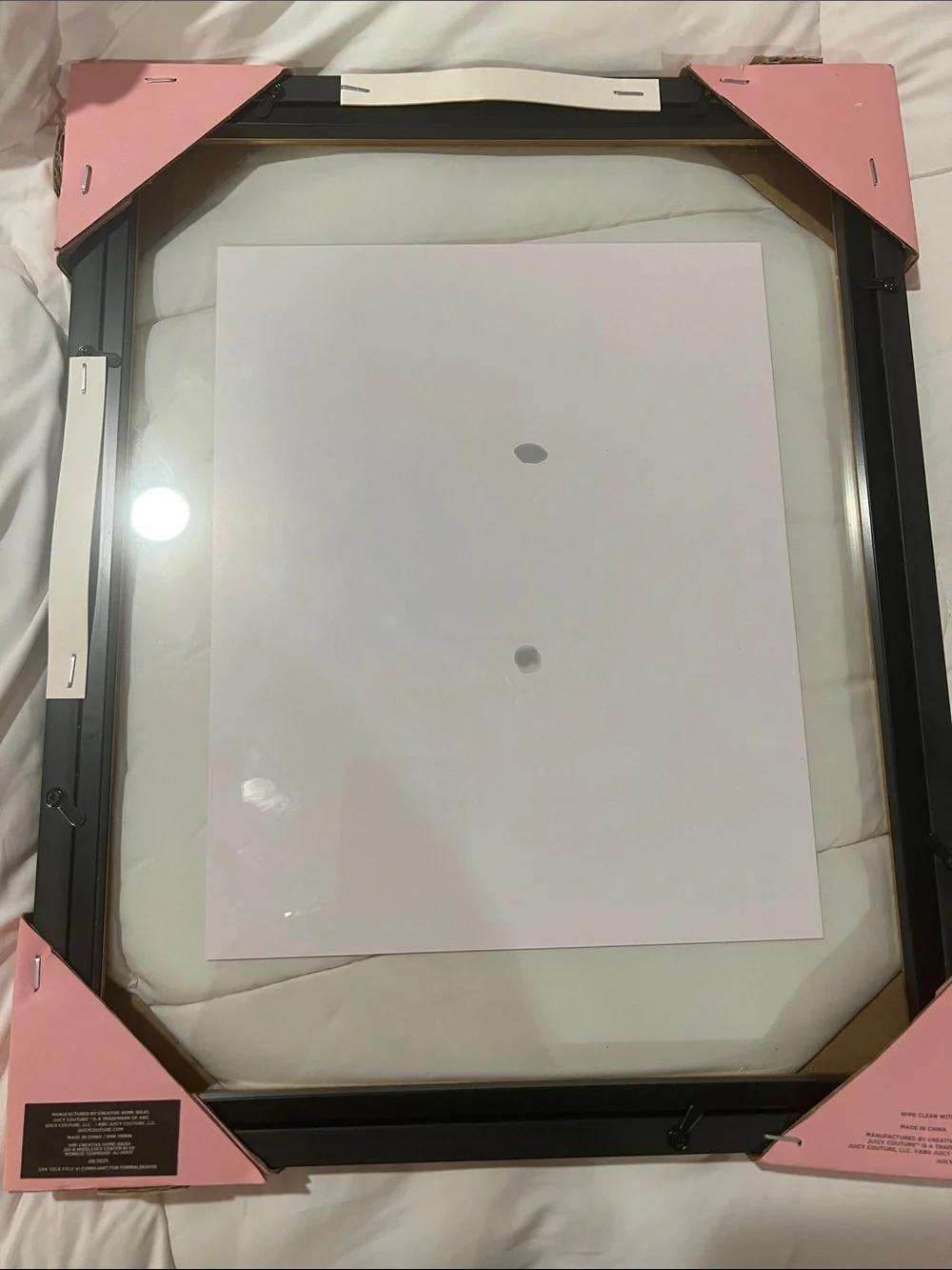 Juicy Couture Black & Gold Decorative Picture Frame holds 8 x 10 photo